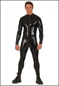 Men's Latex Thru Zip Catsuit