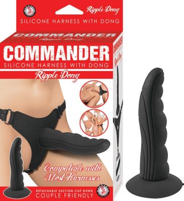 Commander Silicone Harness With Ripple Dong 5.5 Inch