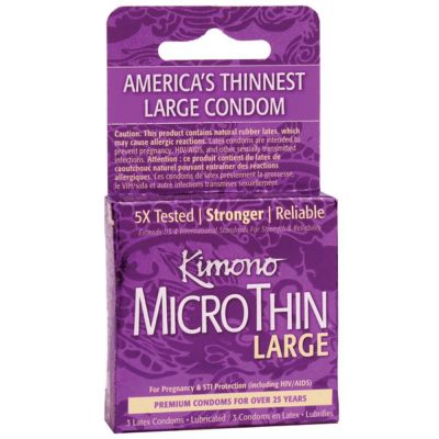 Kimono MicroThin Large Condoms 3 Pack