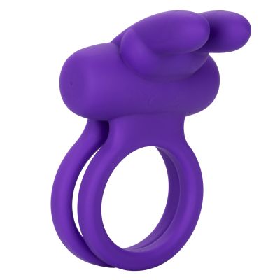 Silicone Rechargeable Dual Rockin Rabbit Multi Speed Cockring Waterproof