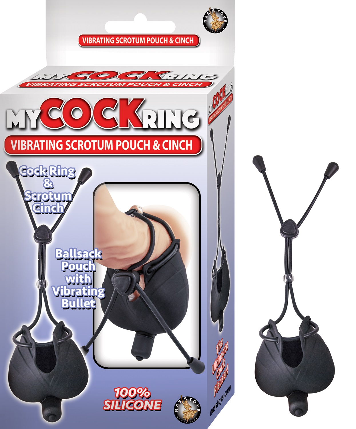 My+Cock+Ring+Vibrating+Scrotum+Pouch+And+Cinch+Silicone