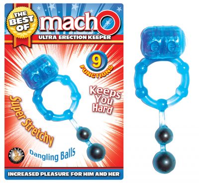 The Best Of Macho Ultra Erection Keeper Vibrating Cock Ring W/Dangling Balls