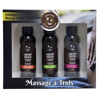 Earthly Body Hemp Seed Massage Lotion Gift Box (Three 2oz Massage Lotions)