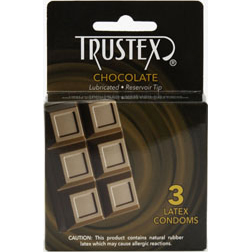 Truste Lubricated Reservoir Tip Flavored Latex Condom Chocolate (3 Per Box)