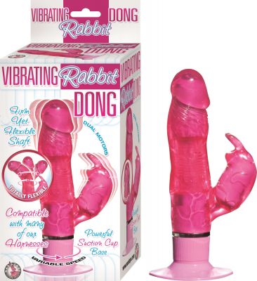 Vibrating Rabbit Dong Jelly Waterproof 8 Inch