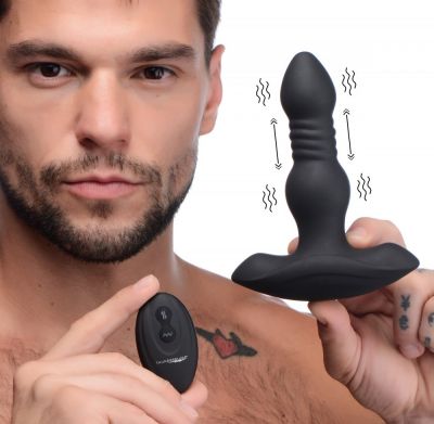 Thunder Plugs Vibrating & Thrusting Silicone Rechargeable Plug With Remote Control