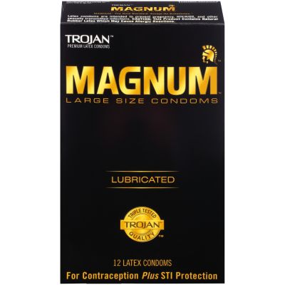 Trojan Condom Magnum Large Size Lubricated 12 Pack