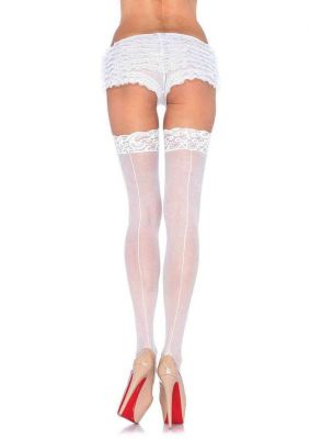 Leg Avenue Sheer Stocking With Backseam And Lace Top
