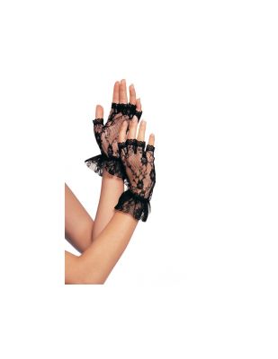 Leg Avenue Lace Fingerless Wrist Ruffle Gloves