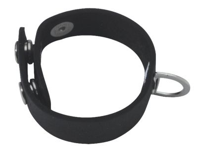 Leather Cockring with Snaps and D-Ring