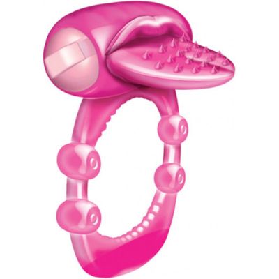 Nubbie Tongue Vibrating Silicone Cock Ring Waterproof