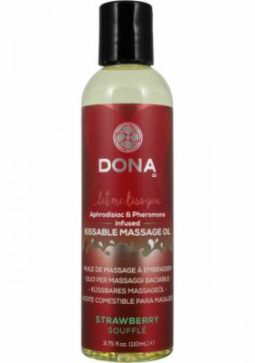 Dona Aphrodisiac & Pheromone Infused Kissable Massage Oil Strawberry Souffle 3.75oz