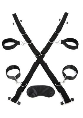 Lux Fetish Over The Door Cross With 4 Universal Soft Restraint Cuffs
