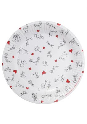 Candy Prints Dirty Dishes Stick Figure Paper Plates (8 Per Pack)
