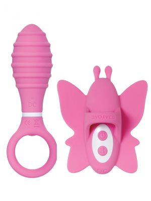 Double Date Rechargeable Silicone Couples Kit with Vibrating Anal Plug And Clitoral Stimulator