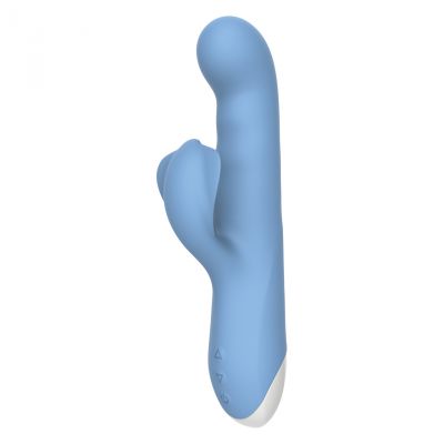 Thump & Thrust Rechargeable Silicone Vibrator With Clitoral Stimulator
