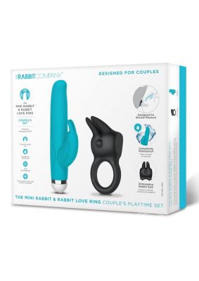 The Mini Rabbit & Rabbit Love Ring Silicone Rechargeable Couple's Playtime Set
