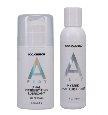 A-Play Double Down Hybrid & Desensitizing Anal Lubricant Set (2 piece)