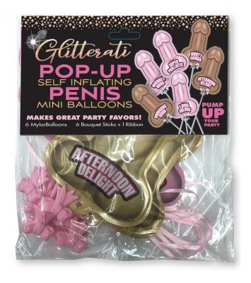 Little Genie Pop-Up Self Inflating Penis Mini-Balloons (6 Per Pack)