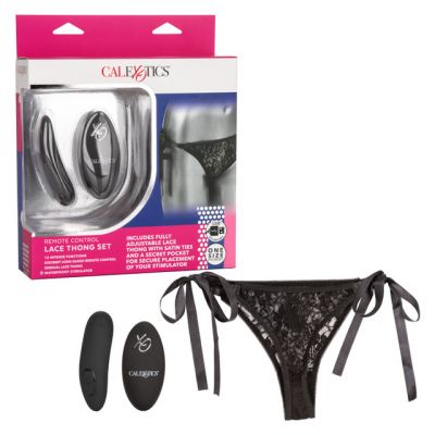 Calexotics Silicone Rechargeable Lace Thong Panty Vibrator With Remote Control (3 Pieces)