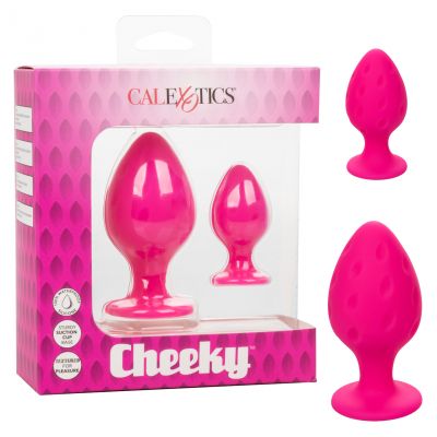 Cheeky Silicone Textured Anal Plugs  (Set of 2)