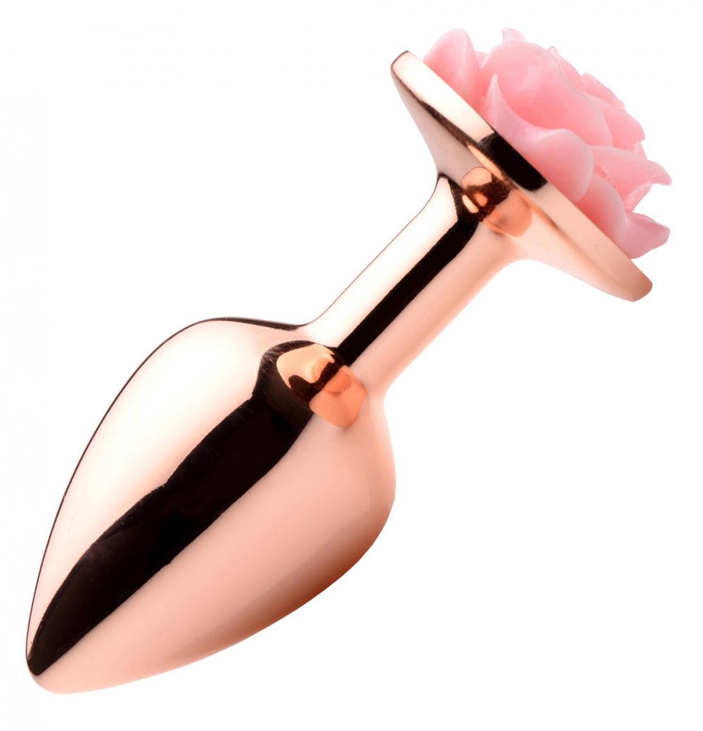 Rose+Gold+Anal+Plug+with+Pink+Flower