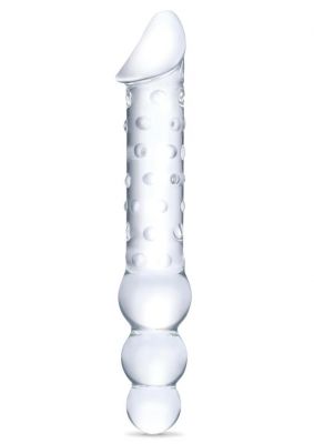 Glas Double Ended Glas Dildo with Anal Beads 12in