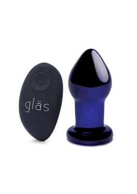 Rechargeable Remote Controlled Vibrating Glass Butt Plug 3.5in