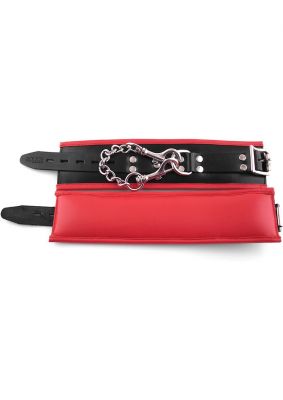 Rouge Padded Leather Adjustable Wrist Cuffs