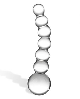 Curved Beaded Dildo Glass 5 Inches