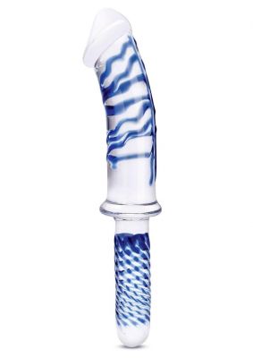 Glas Realistic Double Ended Glass Dildo with Handle 11in