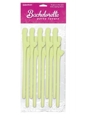 Bachelorette Party Favors Dicky Sipping Straws - Glow in the Dark
