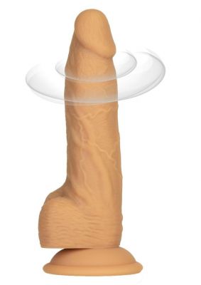Naked Addiction Silicone Rechargeable Vibrating and Rotating Dildo with Remote Control 8in