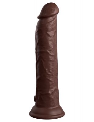 King Cock Elite Dual Density Vibrating Rechargeable Silicone Dildo with Remote Control Dildo 9 in.
