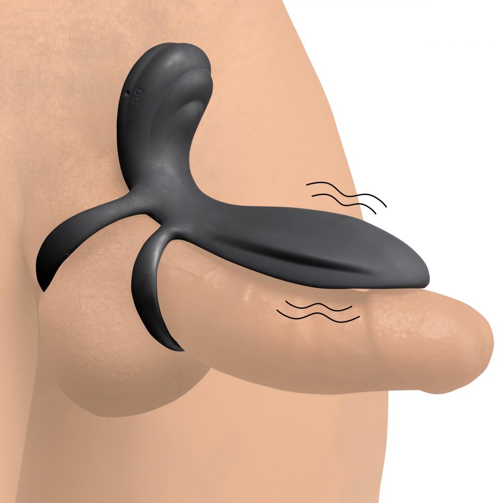 10X+Silicone+Vibrating+Girth+Enhancer+with+Remote+Control