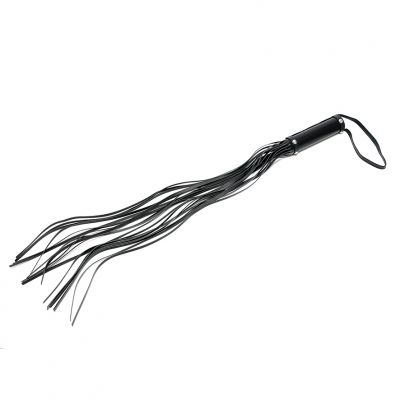 Short Handle Leather Flogger Whip with 19 Strings