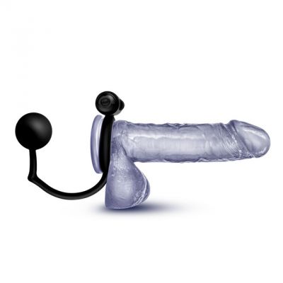 Anal Adventures Platinum Silicone Anal Ball With Vibrating Cock Ring