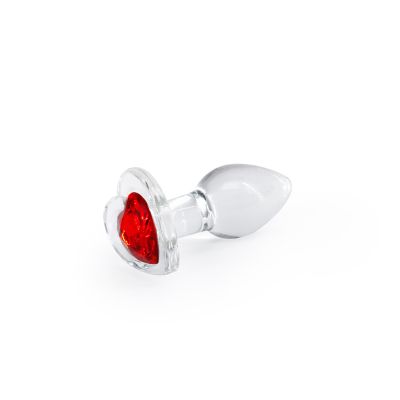 Crystal Desires Red Heart Glass Anal Plugs
