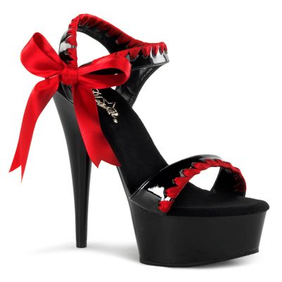 Ribbon Wrap Edge High Heel Sandals With Bow