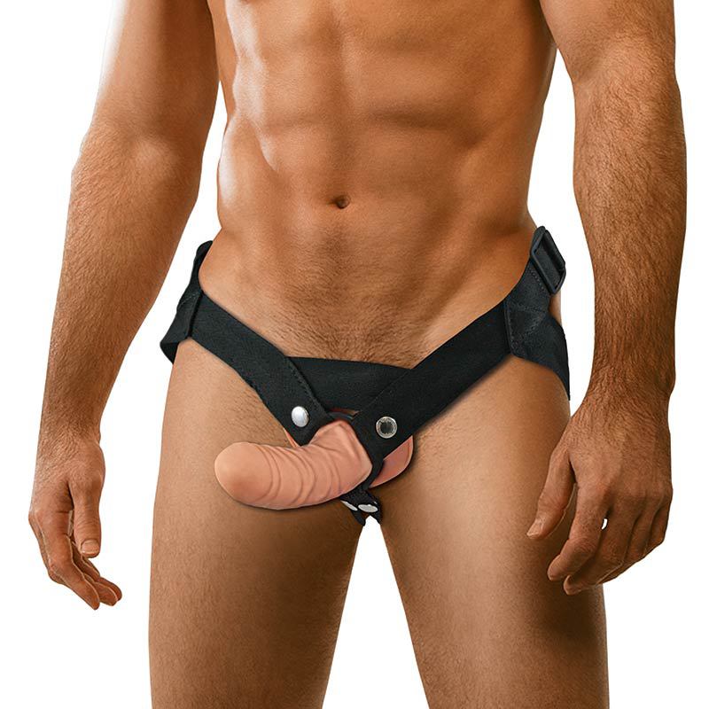 Everlaster+Stud+Hollow+Dong+With+Strap+On+Harness