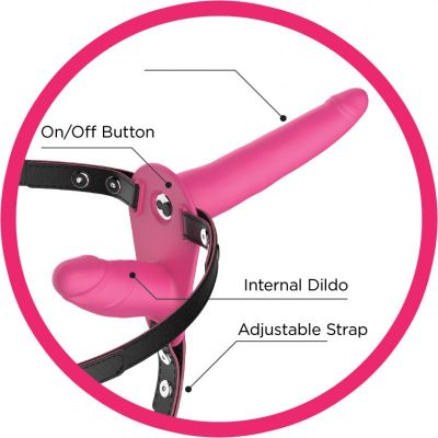 Sweet Sex Double Dickin Vibrating Silicone Double Dildo Strap-On
