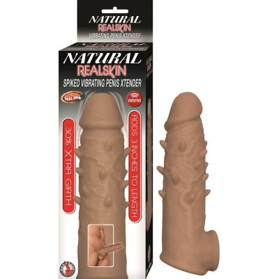 Natural Realskin Spiked Vibrating Penis Xtender