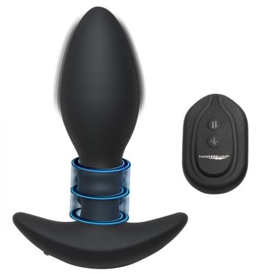 Thunder Plugs Rim Slide 7x Sliding Ring Silicone Rechargeable Butt Plug with Remote Control