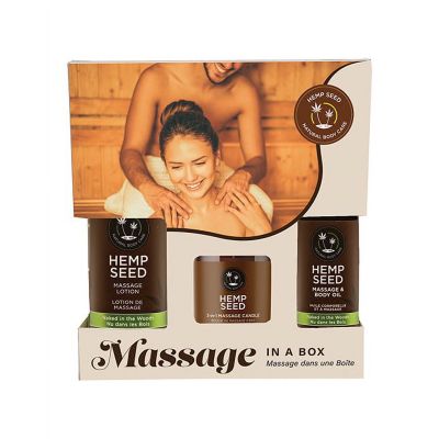 Earthly Body Hemp Seed Massage In A Box Gift Set - Naked In The Woods (set of 3)