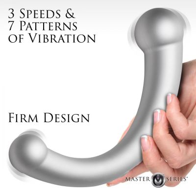 Master Series 10X Vibra-Crescent Rechargeable Silicone Vibrating Dual Ended Dildo