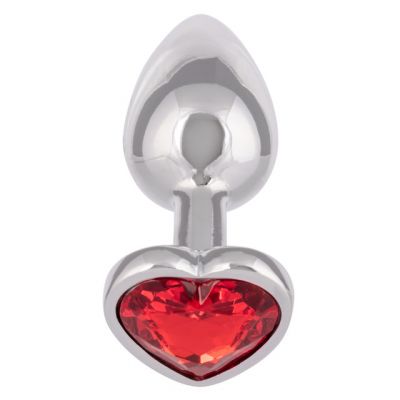 Jewel Ruby Heart Aluminum Anal Plug