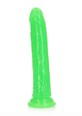RealRock Slim Glow in the Dark Dildo with Suction Cup 9in