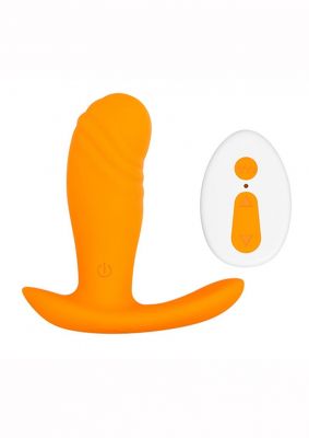 Creamsicle Silicone Rechargeable Wearable Vibrator with Remote Control