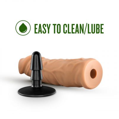 Lock On Argonite Dildo with Suction Cup Adapter 8in