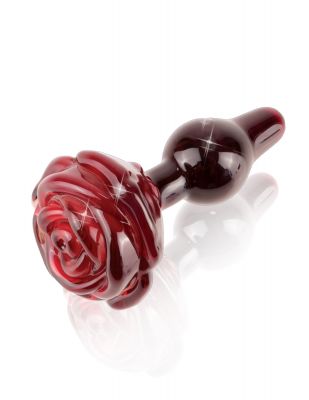 Icicles  No. 76 Red Rose Glass Butt  Plug